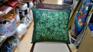 Large Ganja Fabric Cushion 1 Large Ganja Fabric Cushion