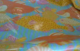 Laminated Cotton 'Gone Fishing' Rowan 54" W