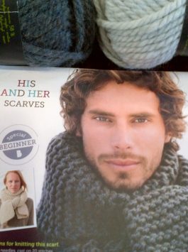 Beginners Knitting His & Hers Chunky Scarf Kit, Dark Grey