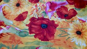 Vivid Poppy Quilt Cotton Fabric 'Pandora' by Chong-A Hwang 1 Vivid Poppy Quilt Cotton Fabric 'Pandora' by Chong-A Hwang